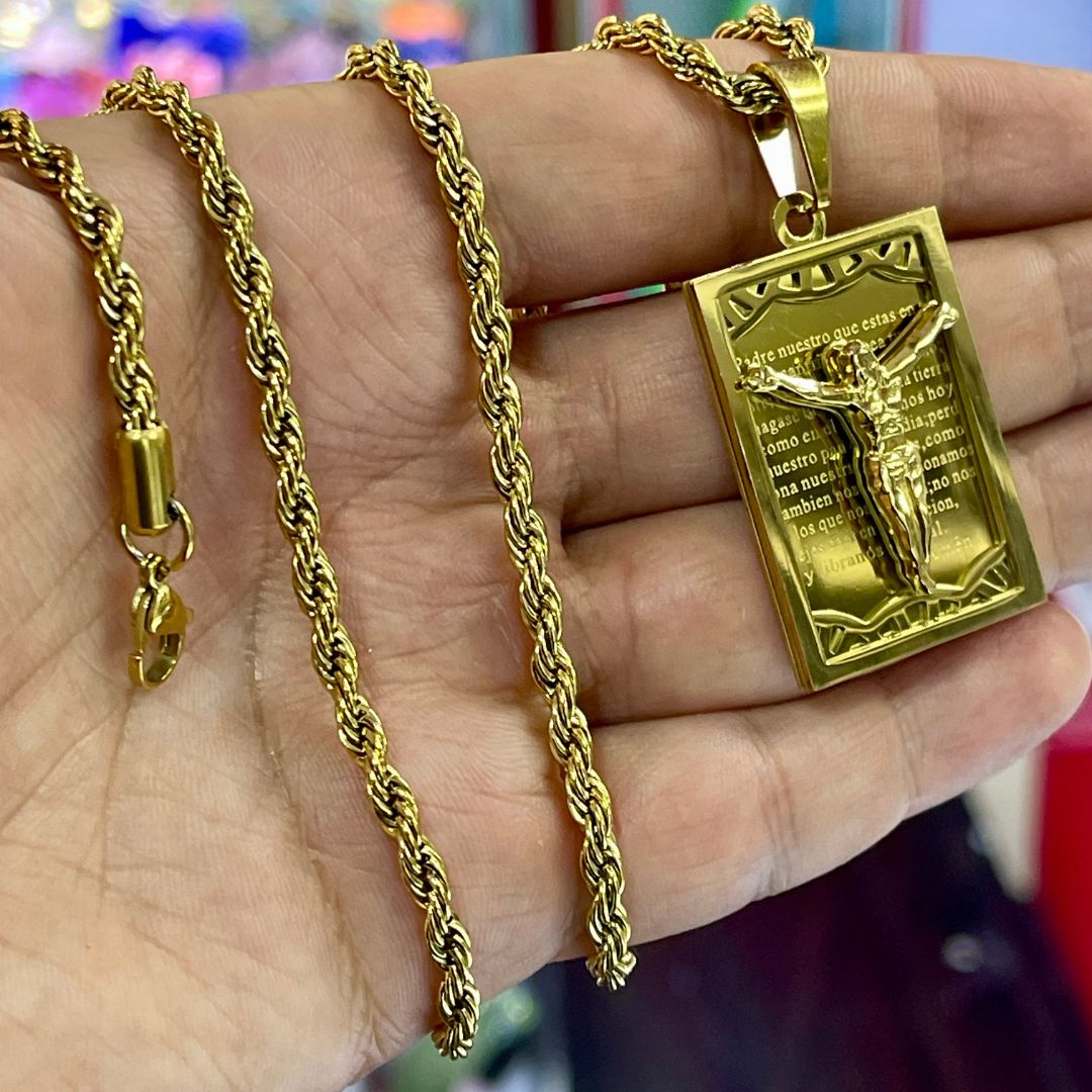 Cadena Laso + placa Cristo + un obsequio por la compra